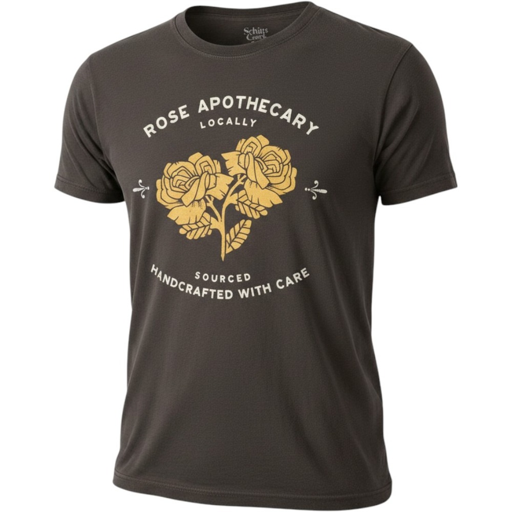 Schitts Creek Rose Apothecary Graphic T-Shirt Brown Cotton Mens Large L